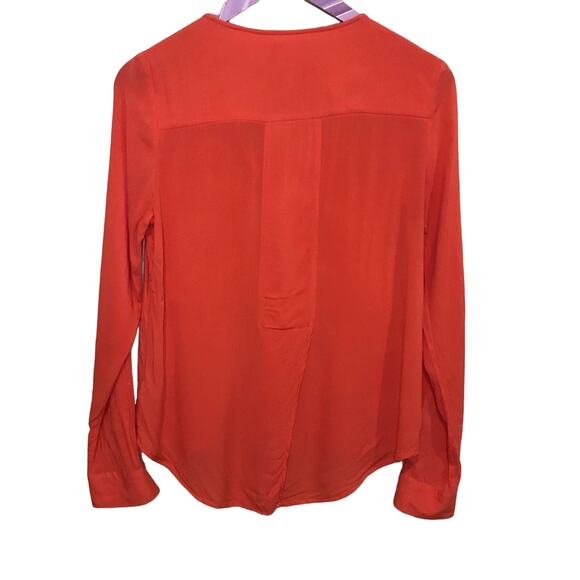 Meave for Anthropologie coral long sleeve button down blouse - Picture 4 of 4